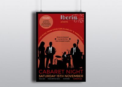 Poster Design for Cabaret Night at Iberia in Masterton
