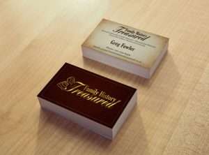 Business Card Design - Family History Treasured